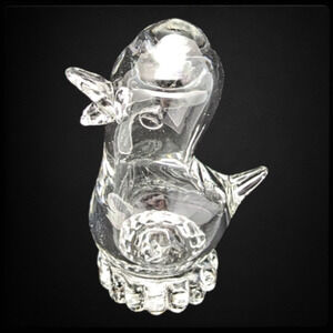 Vtg Hand Blown Glass Baby Chick Chicken Duck Paperweight Easter Figurine